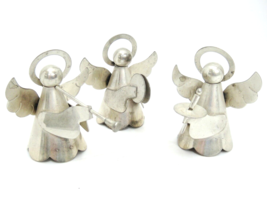Vtg Silverplate Christmas 3 Piece Angel Band w Instruments Horn Candle C... - $6.92