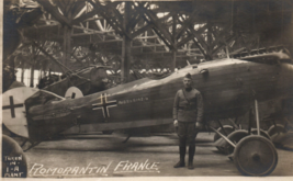 WWI German Albatross Airplane US Army Air Service Soldier Real Photo Postcard - £65.35 GBP