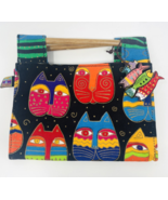 Laurel Burch Colorful Cat Clutch Mini Tote Bag Purse Handbag - $460.00 MXN