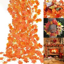 10 Pack Fall Garland Decor Total 80 Ft Artificial Silk Maple Leaf Garland Maple  - £32.42 GBP