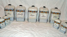 Antique Victoria Czechoslovakia 9 Piece Canister Set - £101.45 GBP