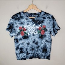Mighty Fine | Weekend Vibes Tie Dye Rose Crop Tee, juniors size medium - £6.17 GBP