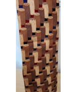 Silk Tie Brand Di Cravatte Stacked Wine Corks Tiles 56&quot; x 4&quot;  100% Silk - £11.03 GBP