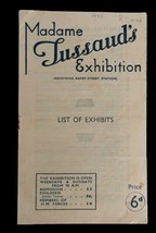 Vtg program Madame Tussauds Exhibition 1945 Ephemera Wax Museum - £19.97 GBP
