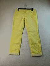LEI Jeans Womens Size 11 Yellow Zebra Print Cotton Pockets Pull On Belt Loops - £8.47 GBP