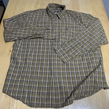 Timberland Shirt Mens Size XL  Brown Check Button Down Long Sleeve 0037 - $16.27