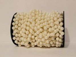 VTG 8mm Faux Pearls Bead Garland Wedding Decor Christmas Tree  45 ft EUC  Spool - £19.97 GBP