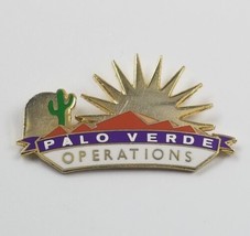 VTG Palo Verde Operations Gold Tone Enamel Lapel Pin Cacus Mountain Sun... - £7.46 GBP