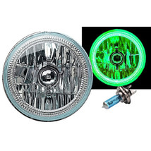 7&quot; H6024/6014 Halogen Green COB LED Halo Ring H4 Light Bulb Angel Eye Headlight - £58.70 GBP