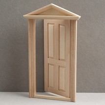 AirAds Dollhouse DIY 1:12 Scale Front Door Unfinished Wood Door Opening Inwards - £5.80 GBP
