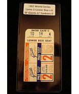 1962 World Series Game 2 TICKET STUB-Yankees/San Fran Giants-Box Seat 4 - $117.00