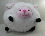 Moshi sheep lamb Round ball Plush white pink face eyelashes gingham bows... - $20.78