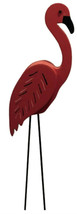 FLAMINGO YARD BIRD - Outdoor Backyard Birds Lawn Stake Ornament Amish Ma... - £82.35 GBP