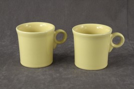 MODERN Pottery China Homer Laughlin Fiesta YELLOW Loop Handle Coffee Mugs - £10.55 GBP