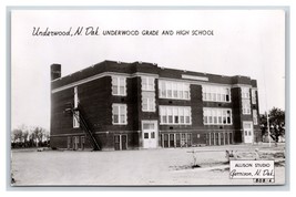 RPPC Grade and High School Building Underwood North Dakota ND UNP Postcard R20 - £10.55 GBP