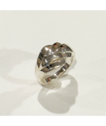 Solid 925 Sterling Silver Ring Art Deco Geometric Design 6.5 grams Size 9 - £14.19 GBP