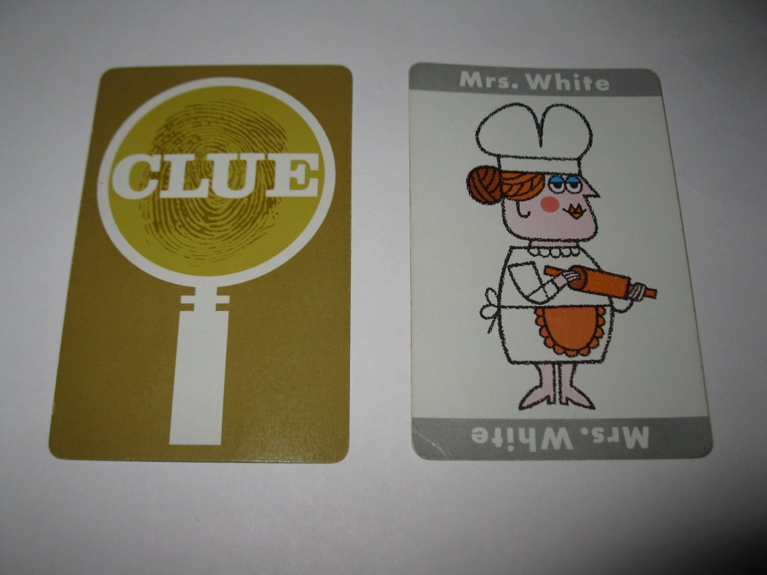 Primary image for 1963 Clue Board Game Piece: Mrs. White Suspect Card