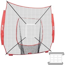 VEVOR 7x7 ft Baseball Softball Practice Net, Portable Baseball Training Net for - £44.04 GBP