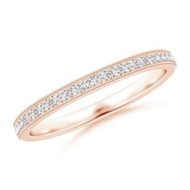 ANGARA Lab-Grown Ct 0.14 Half Eternity Wedding Ring with Milgrain in 14K... - $584.10