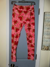 LuLaRoe Red Hearts Valentine Leggings Size OS Women&#39;s EUC - £15.71 GBP