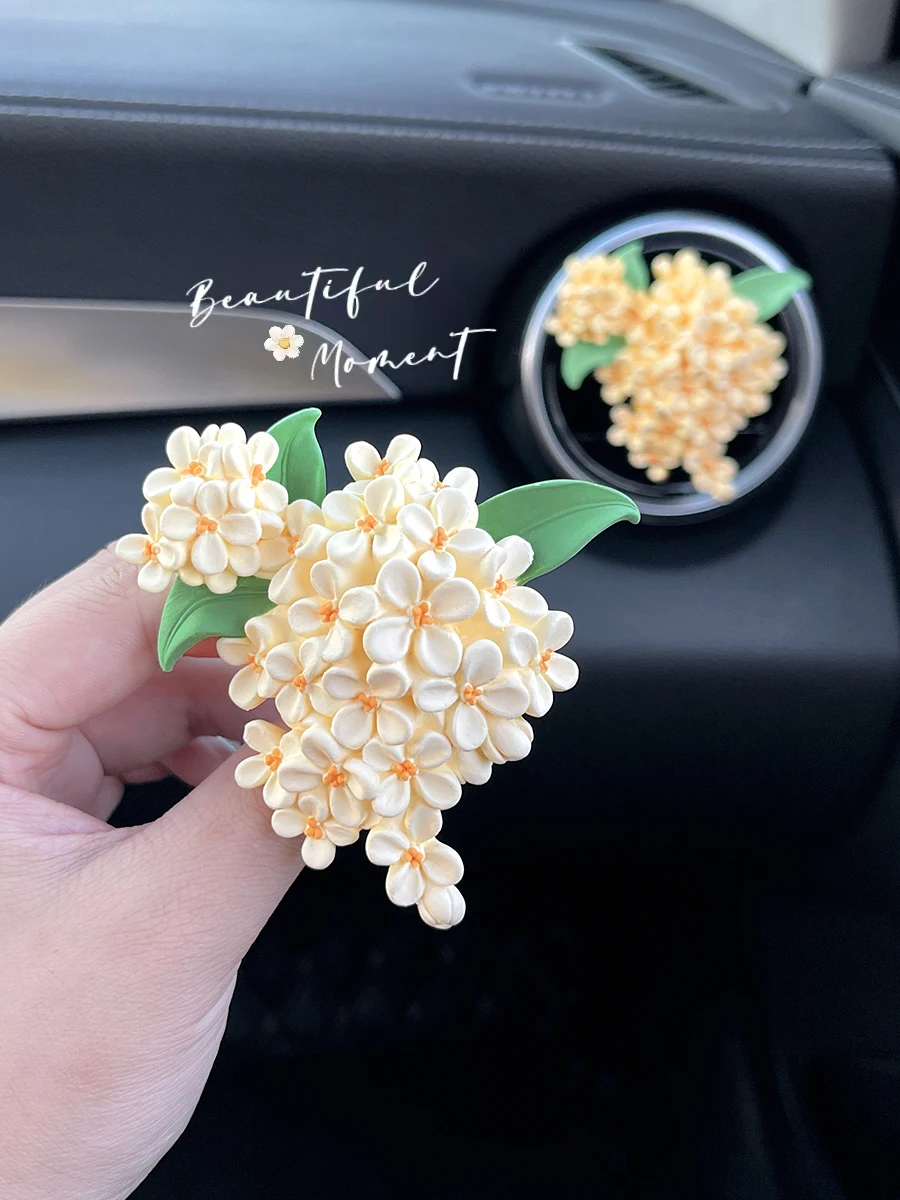 Osmanthus fragrans car aromatherapy stone air conditioning outlet interior - $16.55+