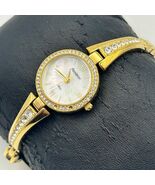 Armitron Now Gold Tone Crystal Bezel Mother Pearl Women’s Watch New Battery - $26.19