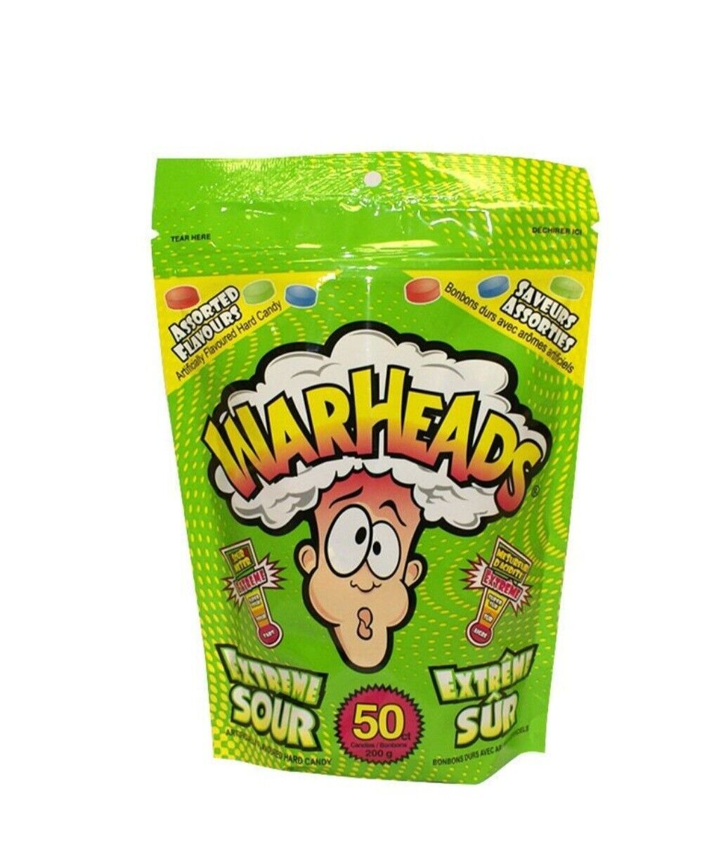 Primary image for 6 Bags Of Warheads Extreme Sours Candy Assorted Flavors 200g Each Free Shipping