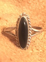 Vintage Sterling Silver Southwest Tribal Ring Onyx Size 5.5   1.5g  - $34.65