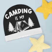 Camping Adventure Custom Baby Beanie Hat, 100% Polyester, Infant Sized, for 6 Mo - £19.69 GBP