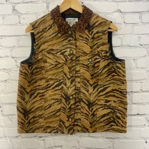 Coldwater Creek Vest Womens Sz S Small Leopard Print - $11.88