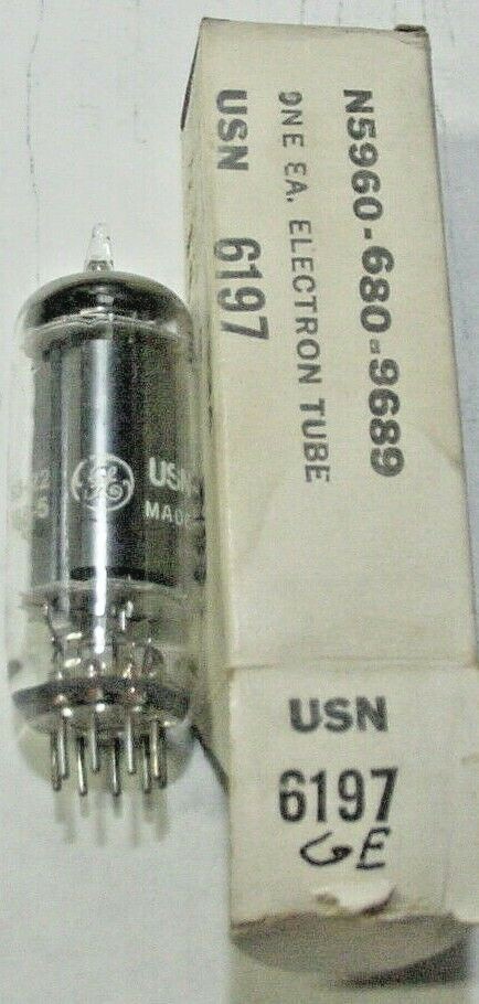 NOS GE USN 6197/6CL6 N126-05392A Pwr Pentode Tube Tested TV-10B Gm= 3800... - $5.69