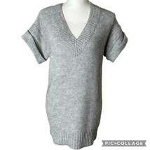 J.CREW Gray Super Fine Alpaca/Marino Wool Deep V-Neck Sweater Women&#39;s Medium  - £11.75 GBP