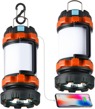 2 Pack Camping Lantern, Outdoor Led Camping Lantern, Rechargeable Flashlights wi - £31.39 GBP