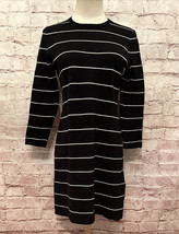 Brooks Brothers Womens Knit Tunic Mercerized Cotton Black White Stripe S... - £30.67 GBP