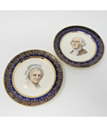 George Washington &amp; Martha Lunch Plates 22k Gold Capsco Capitol 7 1/4&quot; - $24.99