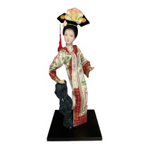 Chinese Court Attendant Figurine – 10” Resin & Fabric Statue – Traditional Dress - $467.35 MXN