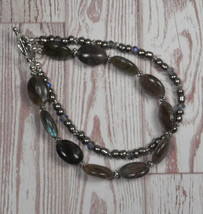 Labradorite Crystal Beaded Bracelet Handmade Two Strand New - $19.79