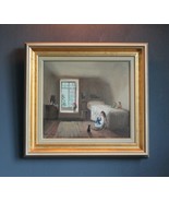 Framed Deborah Jones Oil on Board-“Talking to dolly” - $4,278.91 MXN