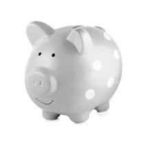 Pearhead Ceramic Piggy Bank (Polka Dot Gray)  - $52.00