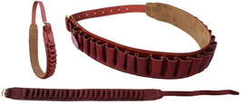 36&quot;-49&quot; LongFull-Grain Leather Western 20-Loop Cartridge Ammo Belt Tan 1... - $49.49