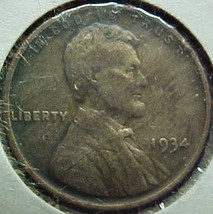 Lincoln Wheat Penny 1934 VG - $2.50