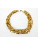 Vintage Statement Necklace, Gold Bead Torsade Necklace, 16&quot; Choker, 1809... - $22.78 CAD