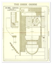 Architecture Greek Orders Doric William R. Ware 1905 Antique Litho Book ... - $11.76