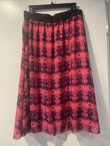Lularoe Llr Lola Size Xl Hot Pink Skirt Purple Geometic Pattern #711 - £28.03 GBP