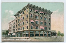 First National Bank Cheyenne Wyoming 1910c postcard - $6.88