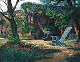 Easy Does It by Michael Humphries Country Home Scene Lawn Chair Open Edition - £11.91 GBP