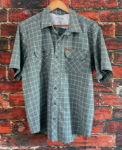 Orvis Men&#39;s Casual Short Sleeve Field Shirt L Light Gray Plaid - £18.20 GBP