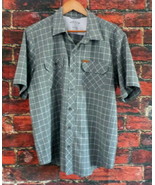 Orvis Men&#39;s Casual Short Sleeve Field Shirt L Light Gray Plaid - $17.77