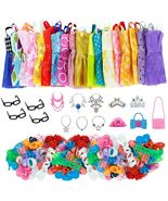 35 Pack For Barbie Doll Clothes Party Gown Outfit Shoes Glass Necklace l... - £6.28 GBP