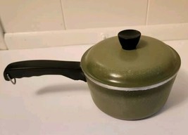 Vintage Club Cast Aluminum Avocado Green Sauce Pan with Lid Cooking Pot 6.5&quot; Dia - £11.39 GBP